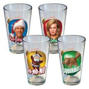 New! Boxed Set of 4 Pint Glasses National Lampoon's Christmas Vacation Movie